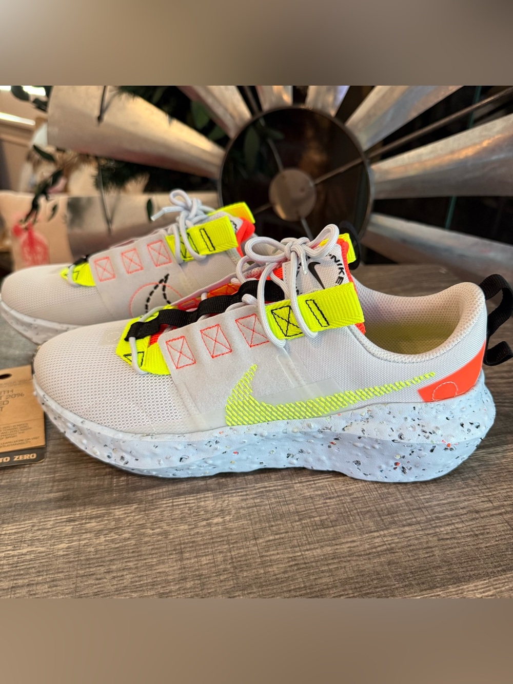 Nike Crater Impact Football Grey Volt Hyper Crimson Women’s 9